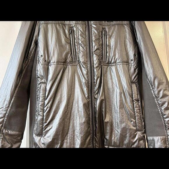 VTG REPLAY Men’s Moto Bomber Jacket Hood XXL Metallic Gray Polyamide Fashion Box - Picture 6 of 15